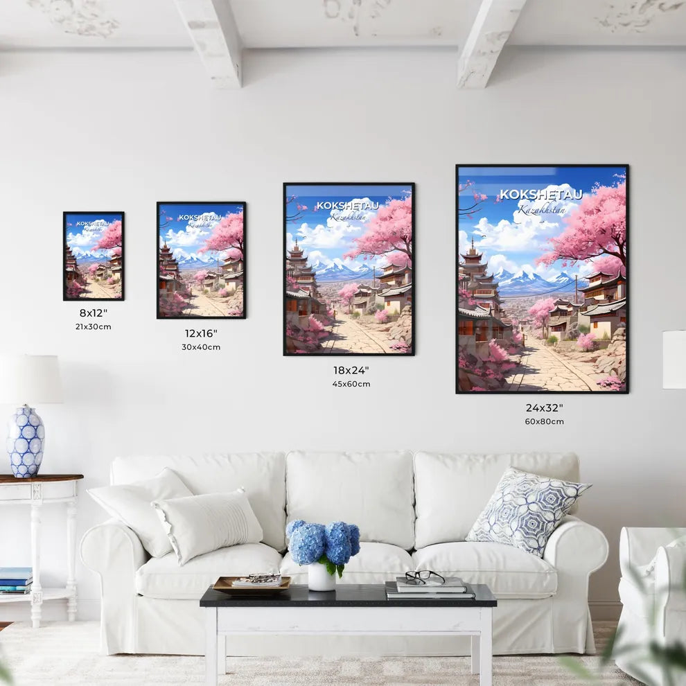 Kokshetau, Kazakhstan, A Poster of a street with buildings and trees Default Title