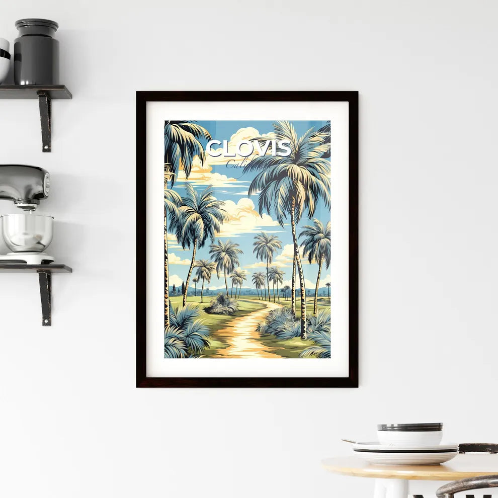 Clovis, California, A Poster of a landscape with palm trees and a path Default Title