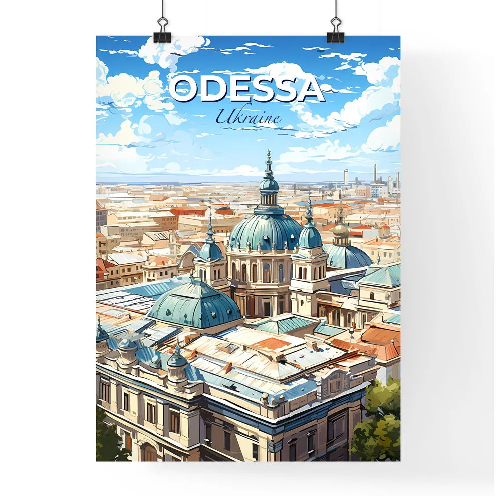 Odessa, Ukraine, A Poster of a large building with blue roofs Default Title