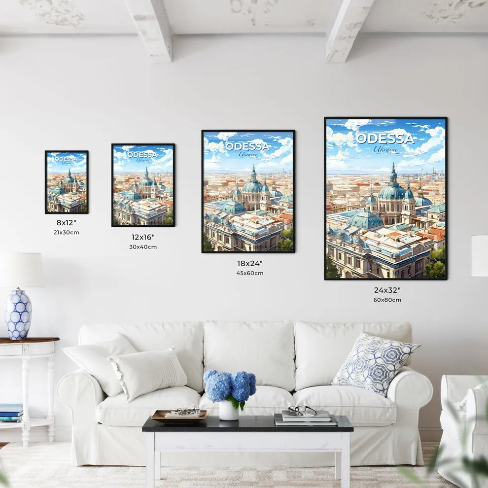 Odessa, Ukraine, A Poster of a large building with blue roofs Default Title
