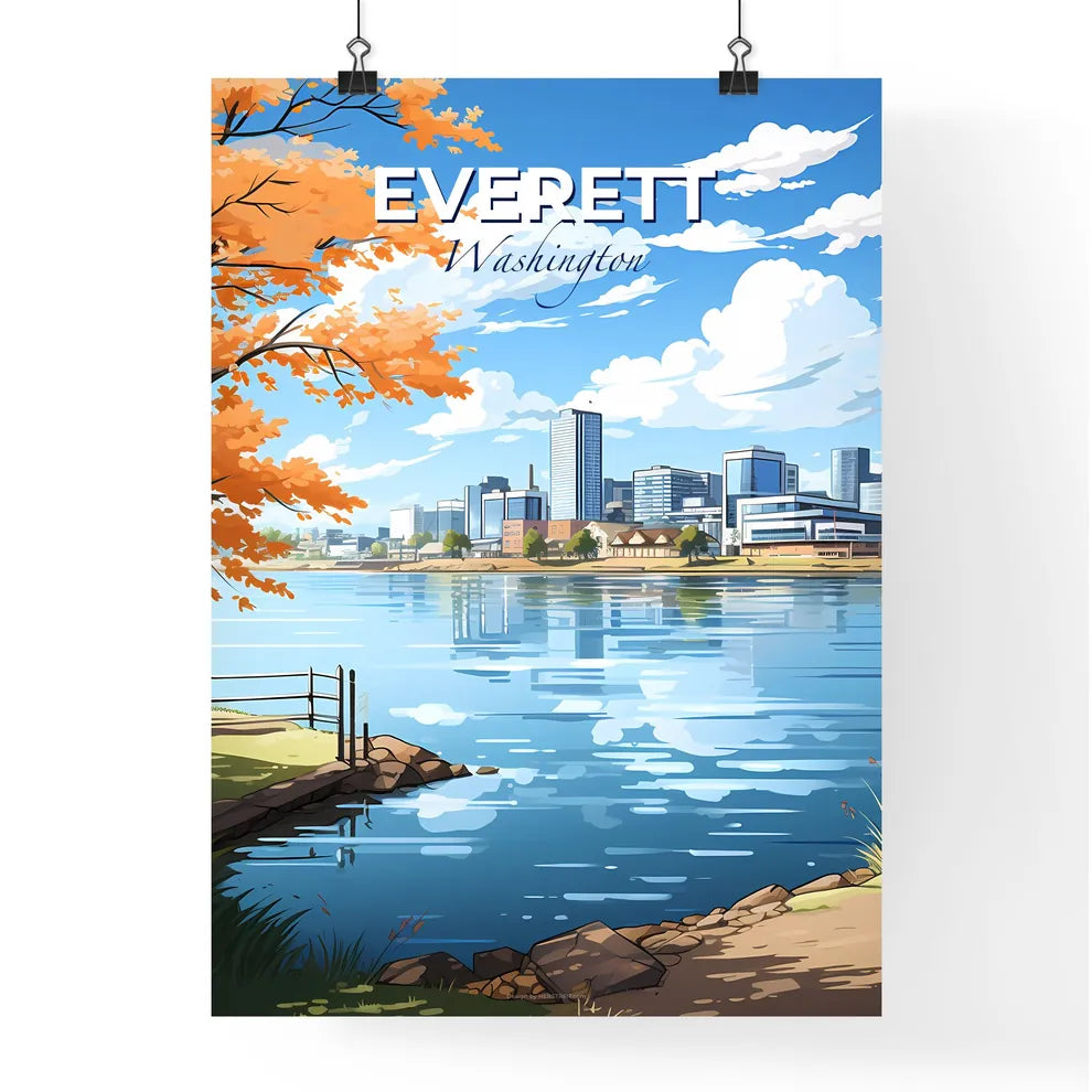 Everett, Washington, A Poster of a water body with a city in the background Default Title