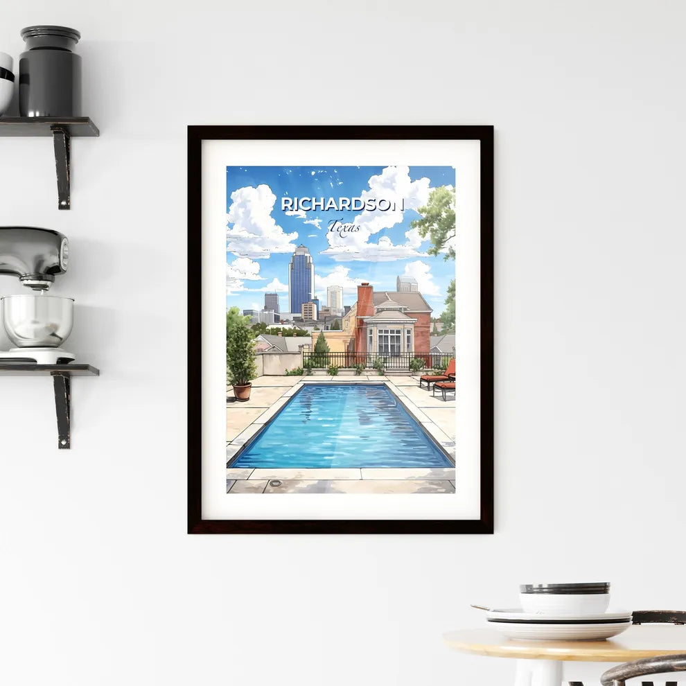 Richardson, Texas, A Poster of a pool on a rooftop with a building in the background Default Title