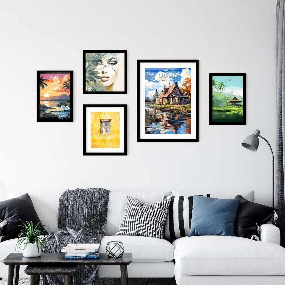 Uden, Netherlands, A Poster of a house by a river Default Title