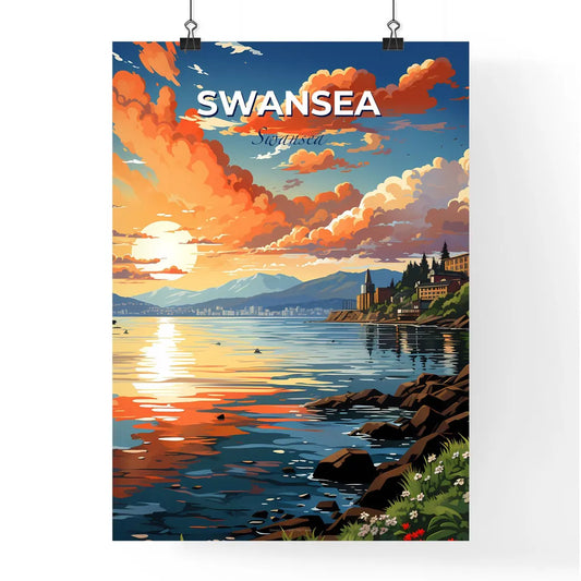 Swansea, Swansea, A Poster of a sunset over a lake Default Title