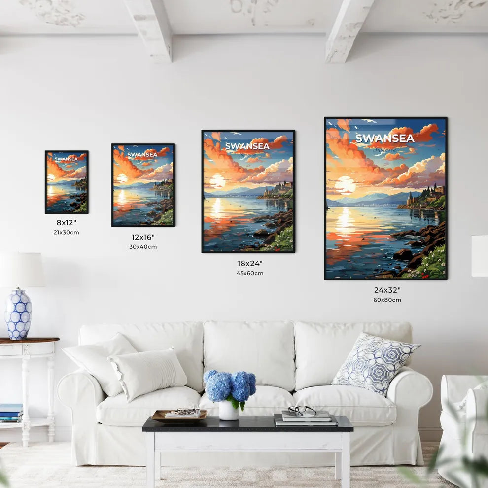 Swansea, Swansea, A Poster of a sunset over a lake Default Title