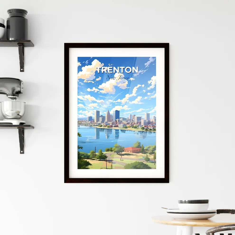 Trenton, New Jersey, A Poster of a cityscape with a bridge over a body of water Default Title