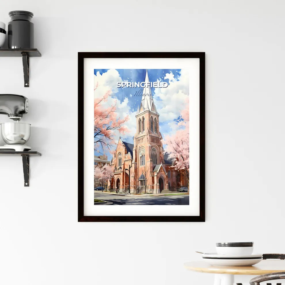 Springfield, Illinois, A Poster of a church with trees in the background Default Title