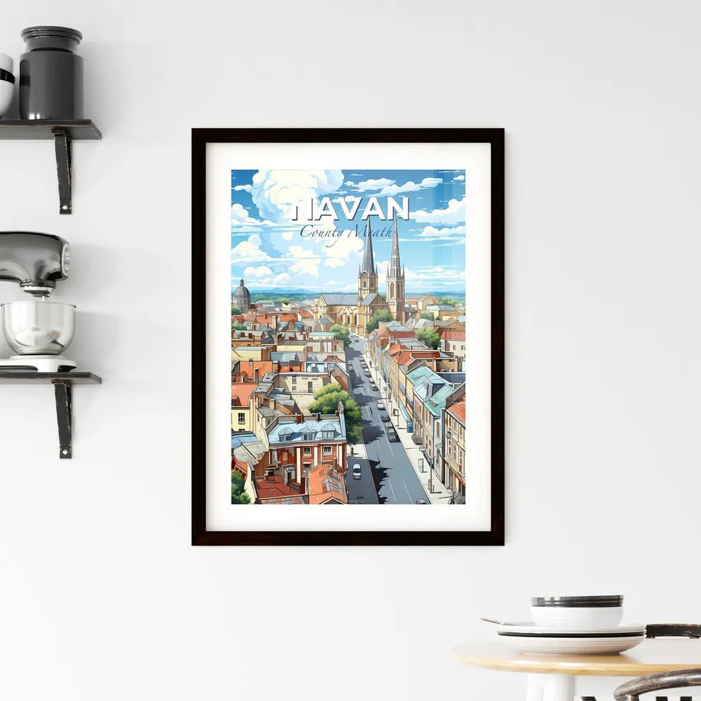 Navan, County Meath, A Poster of a city with a church and a street Default Title