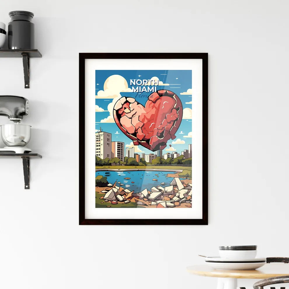 North Miami, Florida, A Poster of a heart shaped stone with a hole in the middle of a lake Default Title