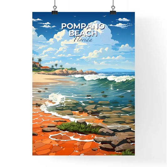 Pompano Beach, Florida, A Poster of a beach with waves and rocks Default Title