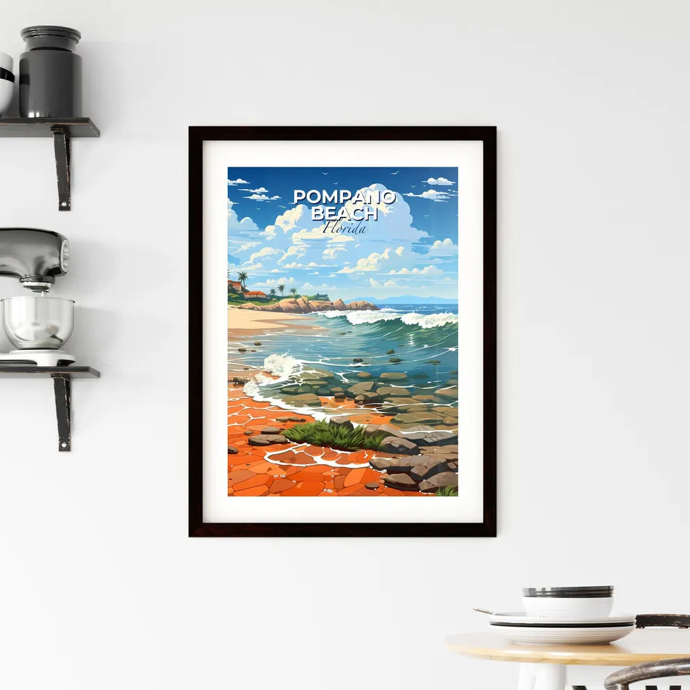 Pompano Beach, Florida, A Poster of a beach with waves and rocks Default Title