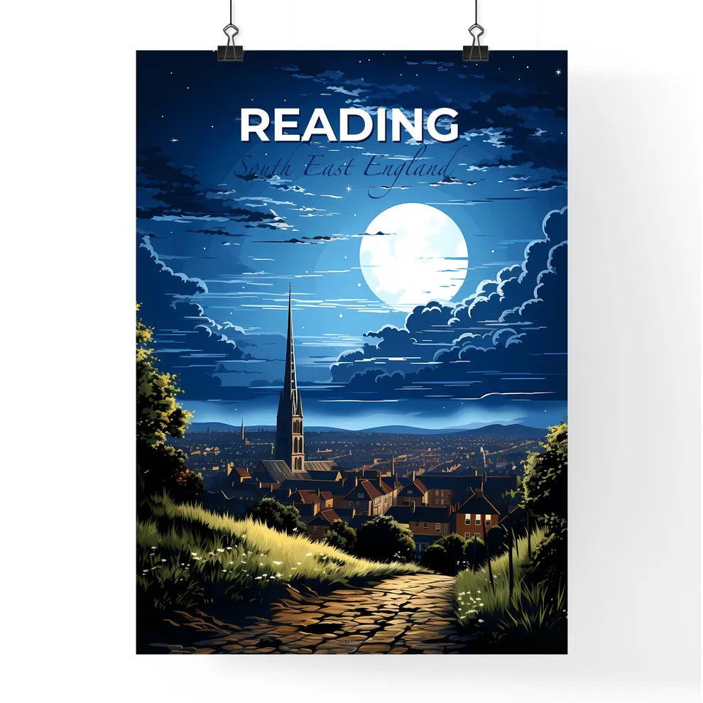 Reading, South East England, A Poster of a moon over a city Default Title