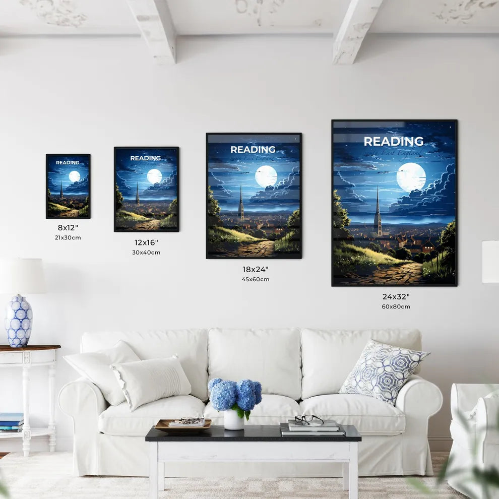 Reading, South East England, A Poster of a moon over a city Default Title