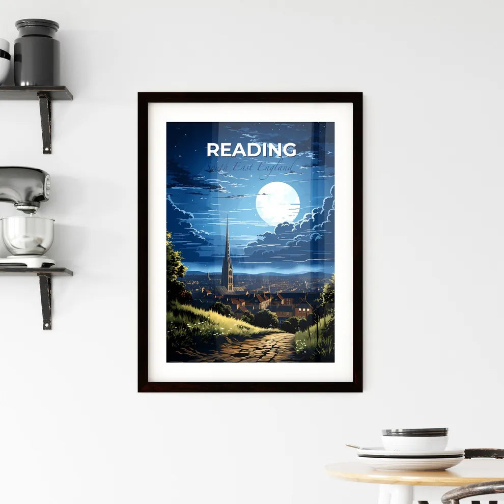 Reading, South East England, A Poster of a moon over a city Default Title
