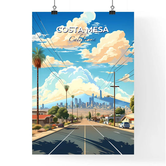 Costa Mesa, California, A Poster of a road with trees and buildings in the background Default Title