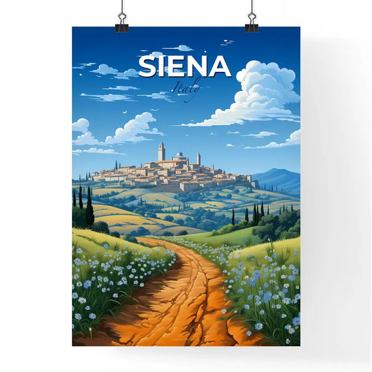 Siena, Italy, A Poster of a dirt road leading to a town Default Title