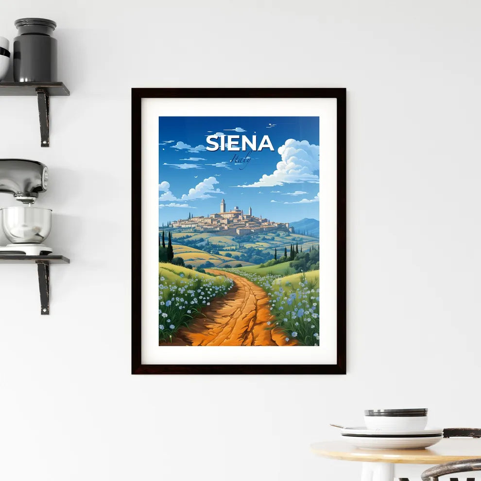 Siena, Italy, A Poster of a dirt road leading to a town Default Title