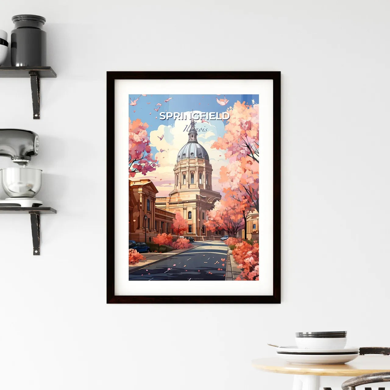 Springfield, Illinois, A Poster of a building with a dome and trees around it Default Title