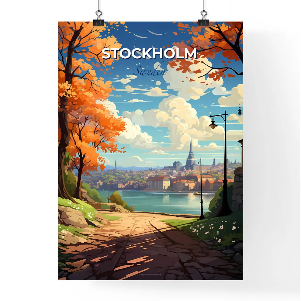 Stockholm, Sweden, A Poster of a path leading to a city Default Title