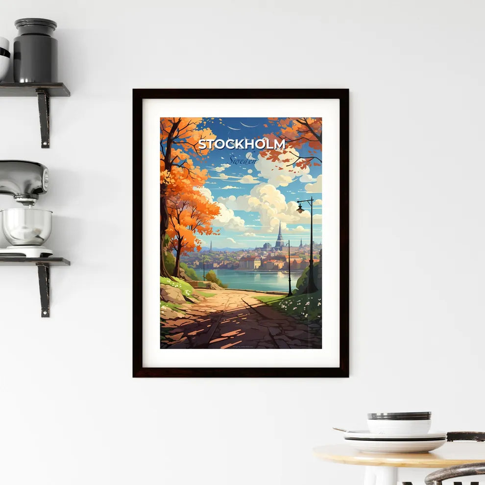 Stockholm, Sweden, A Poster of a path leading to a city Default Title