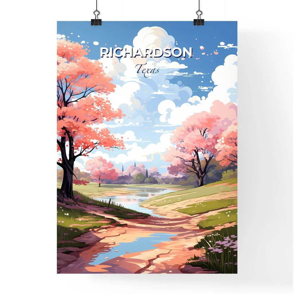 Richardson, Texas, A Poster of a landscape with a river and trees Default Title