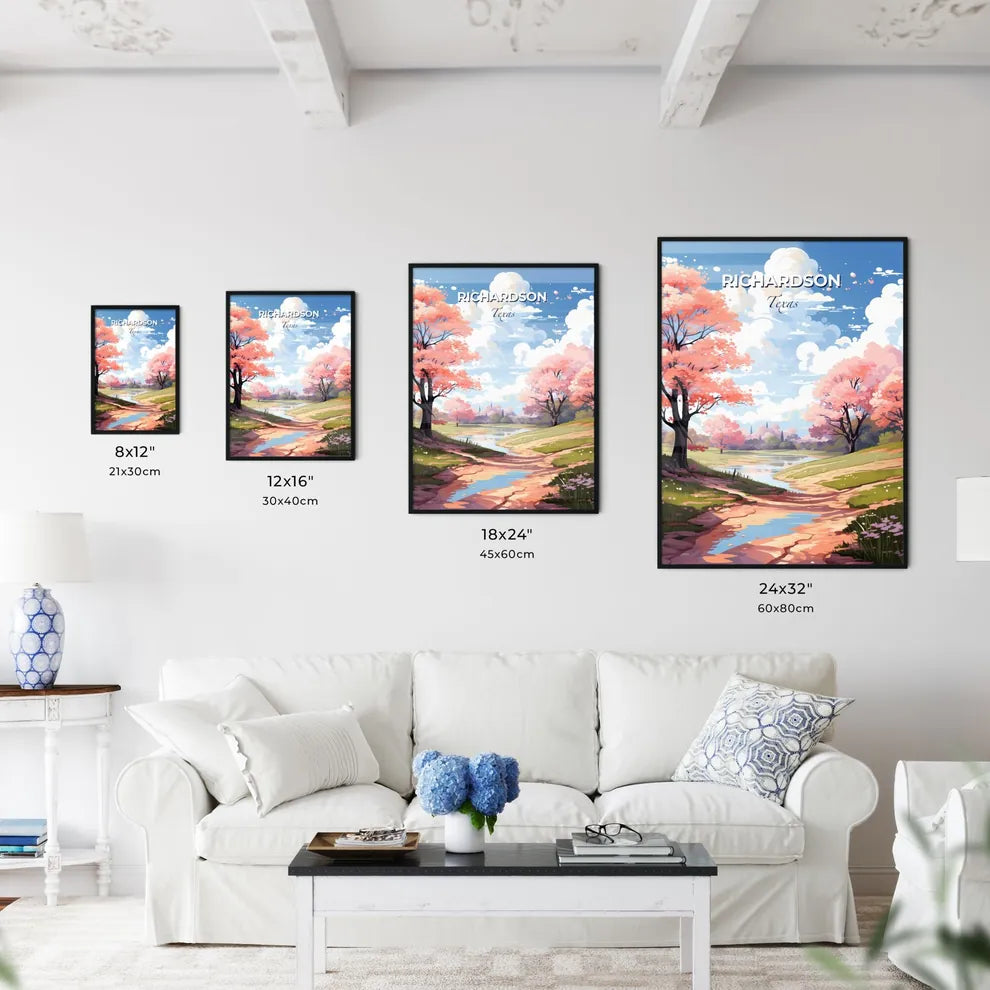 Richardson, Texas, A Poster of a landscape with a river and trees Default Title