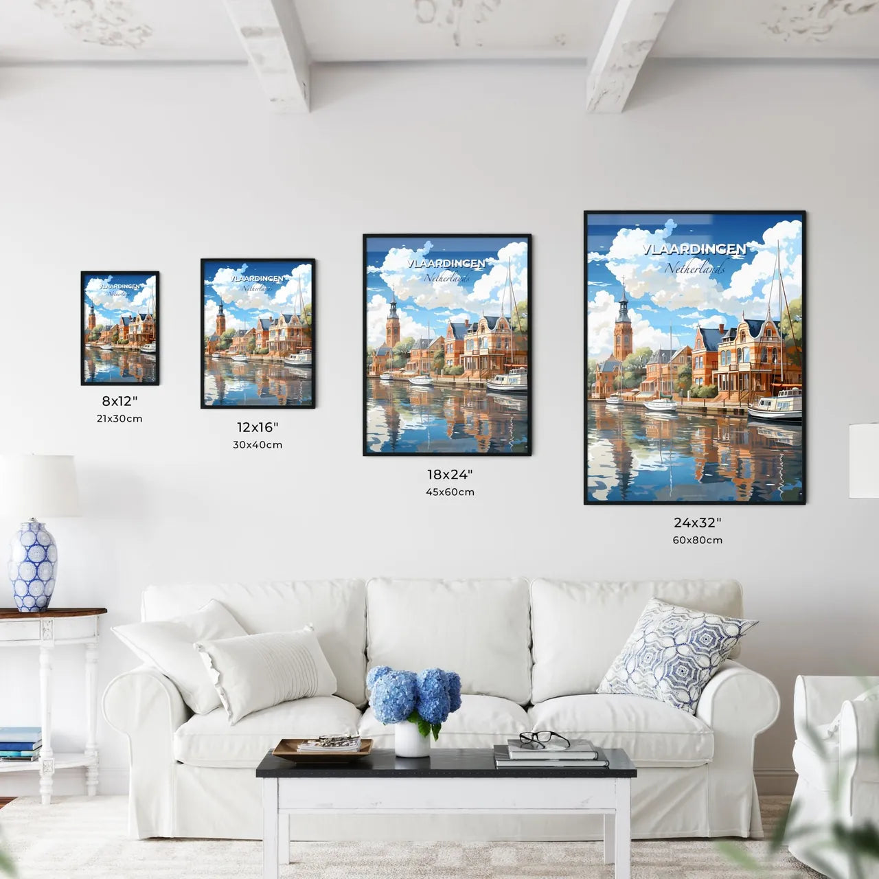 Vlaardingen, Netherlands, A Poster of a water body of water with boats and buildings Default Title