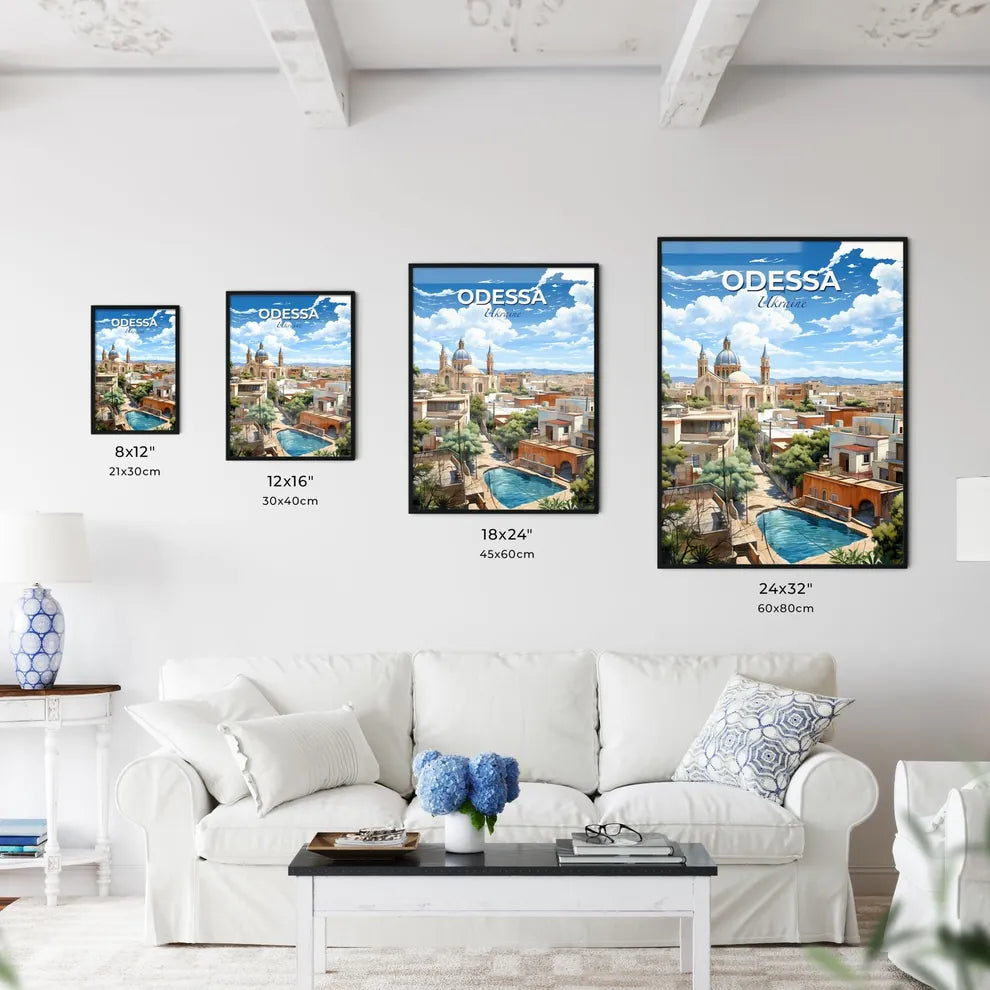 Odessa, Ukraine, A Poster of a city with a pool and buildings Default Title