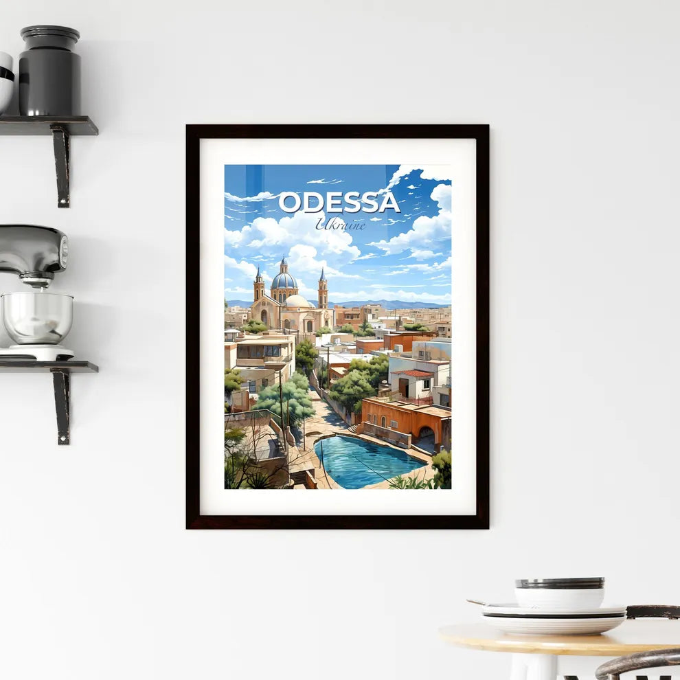 Odessa, Ukraine, A Poster of a city with a pool and buildings Default Title