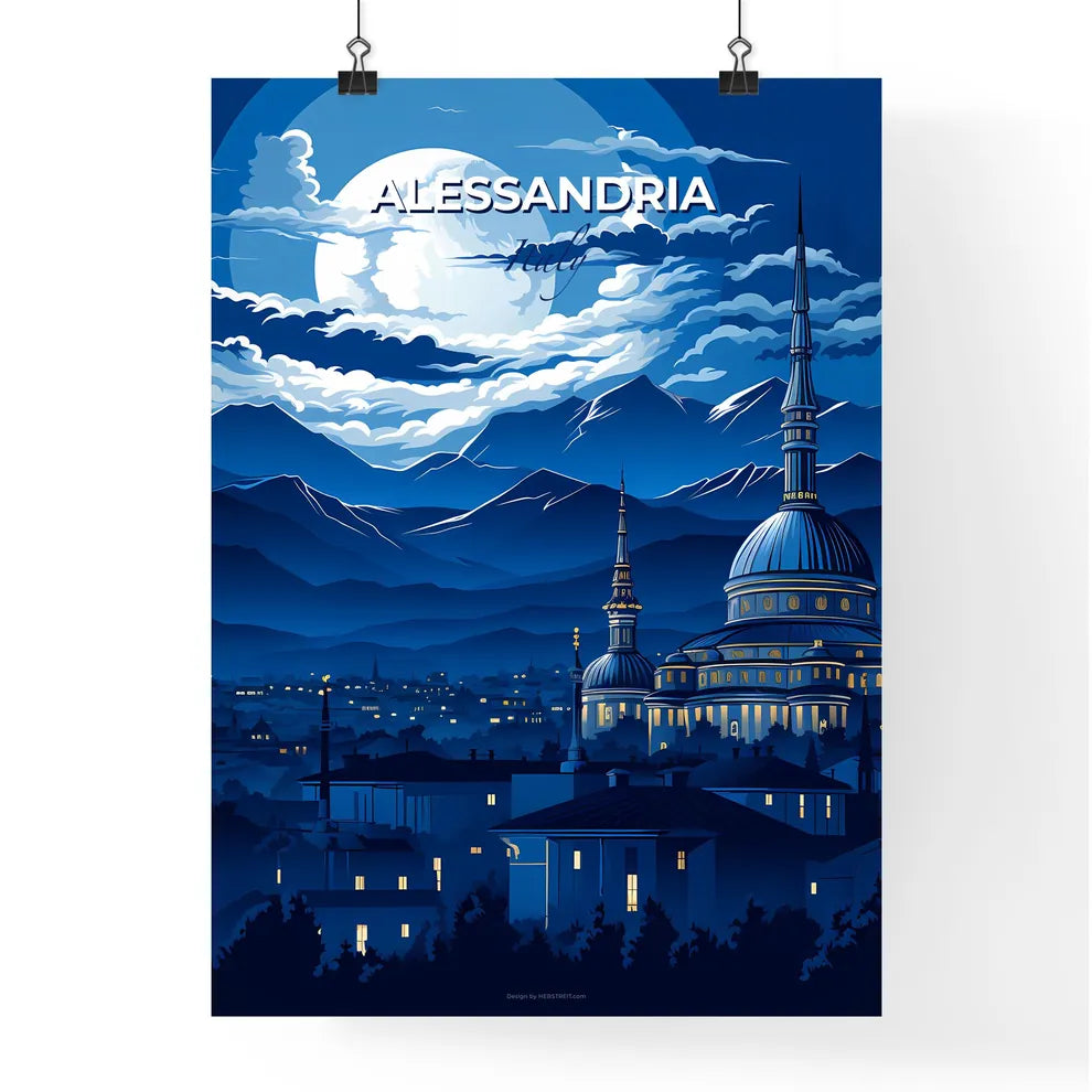 Alessandria, Italy, A Poster of a moon over a city Default Title