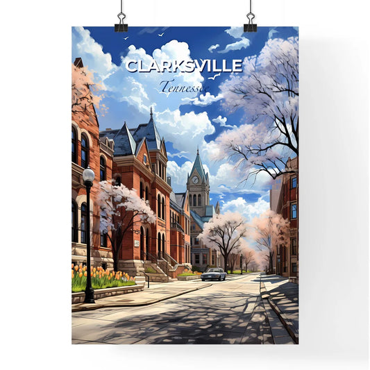 Clarksville, Tennessee, A Poster of a street with buildings and trees Default Title