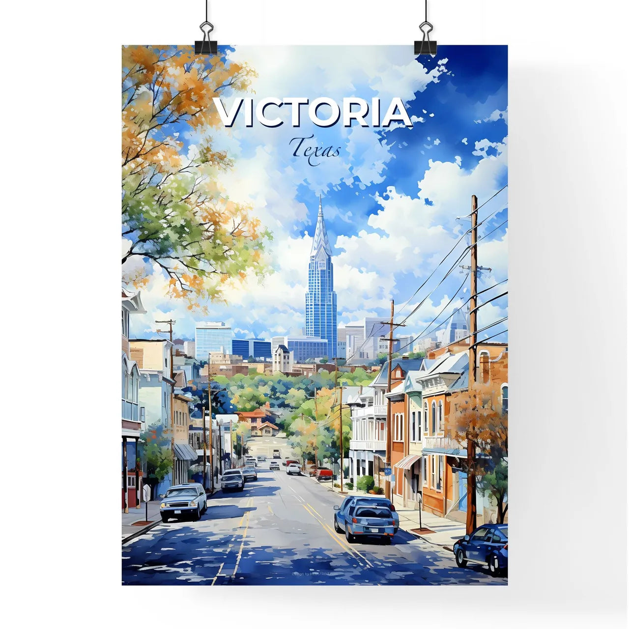 Victoria, Texas, A Poster of a street with cars and buildings in the background Default Title