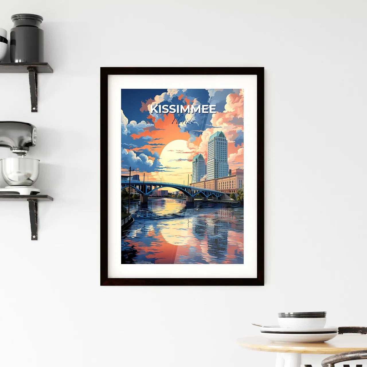 Kissimmee, Florida, A Poster of a bridge over a river with a bridge over it Default Title