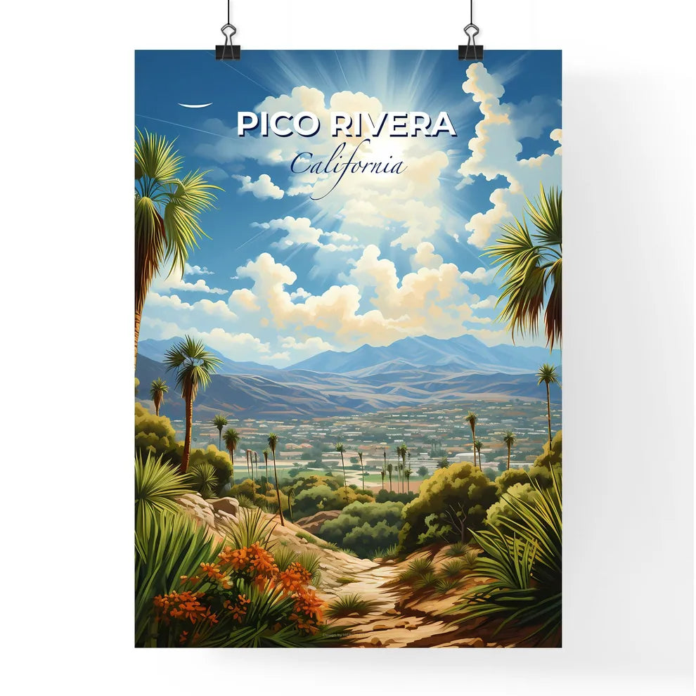 Pico Rivera, California, A Poster of a landscape with palm trees and mountains Default Title