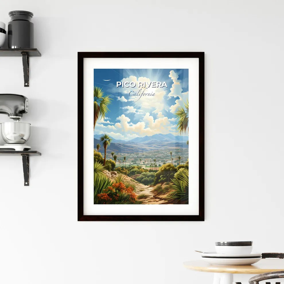 Pico Rivera, California, A Poster of a landscape with palm trees and mountains Default Title