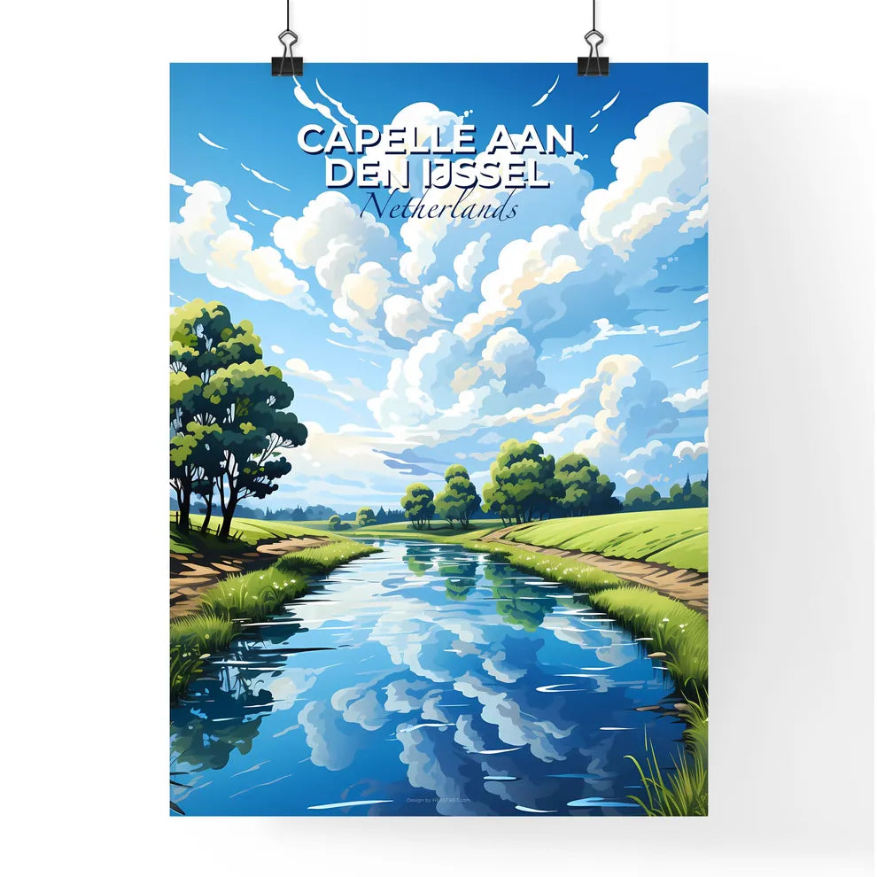Capelle Aan Den Ijssel, Netherlands, A Poster of a river running through a grassy field Default Title