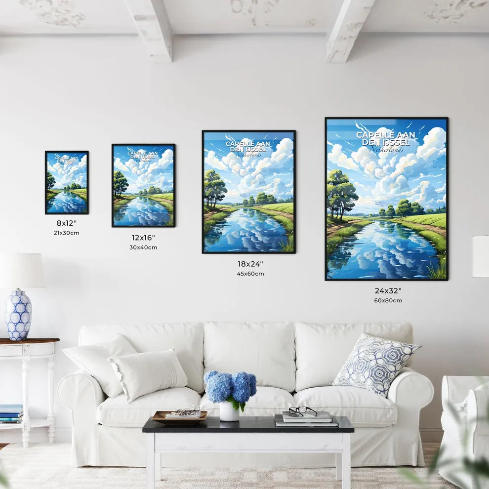 Capelle Aan Den Ijssel, Netherlands, A Poster of a river running through a grassy field Default Title