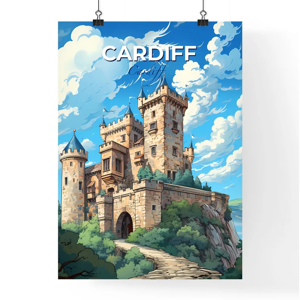 Cardiff, Cardiff, A Poster of a castle on a cliff Default Title