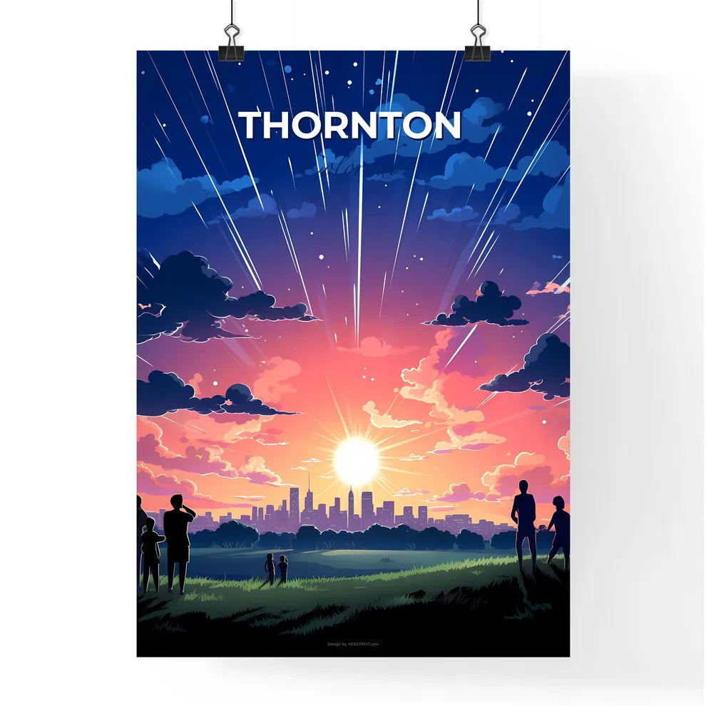Thornton, Colorado, A Poster of a group of people standing in a field with a city in the background Default Title