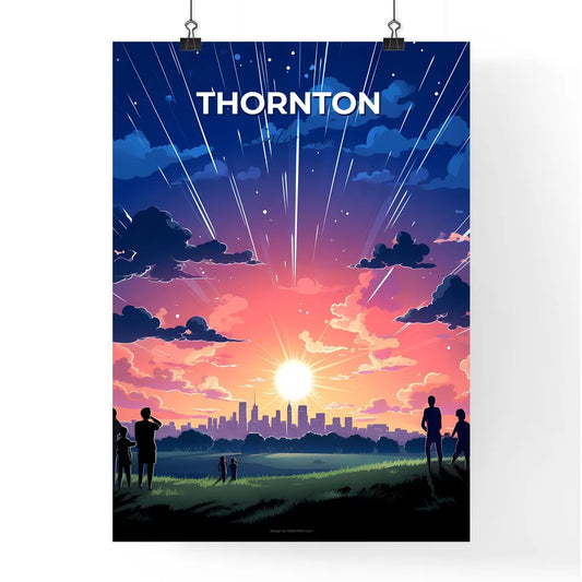 Thornton, Colorado, A Poster of a group of people standing in a field with a city in the background Default Title
