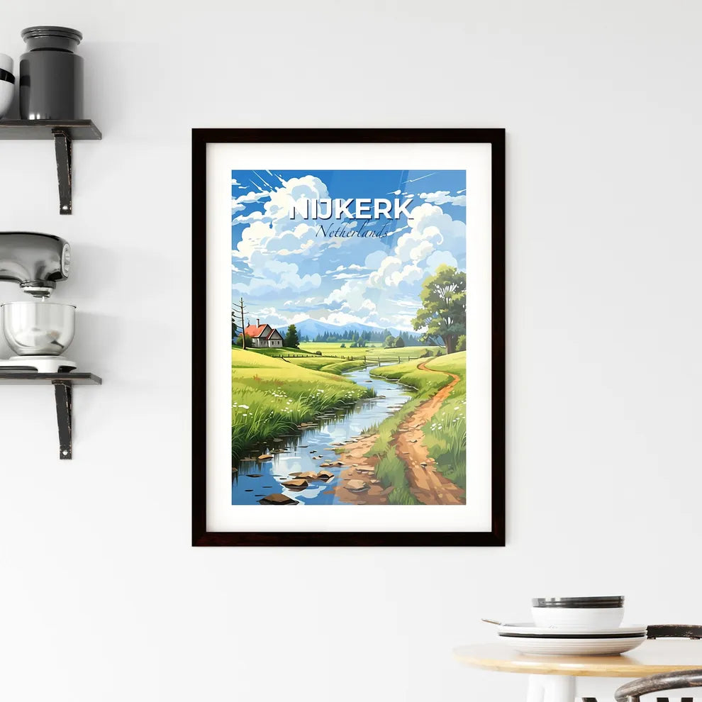 Nijkerk, Netherlands, A Poster of a stream running through a grassy field Default Title