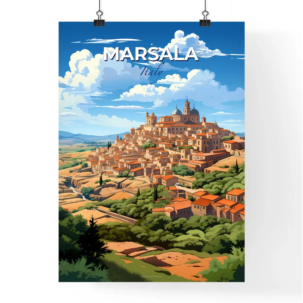 Marsala, Italy, A Poster of a city on a hill Default Title
