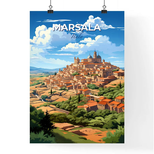 Marsala, Italy, A Poster of a city on a hill Default Title