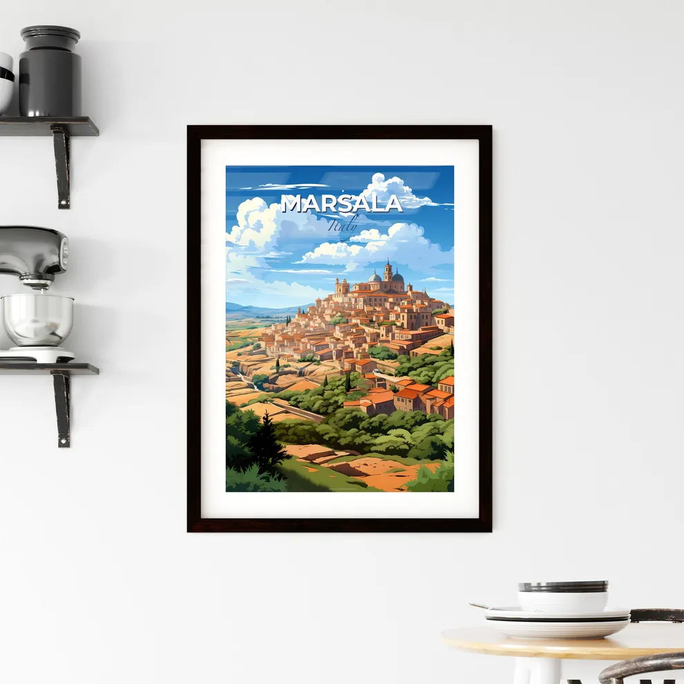 Marsala, Italy, A Poster of a city on a hill Default Title