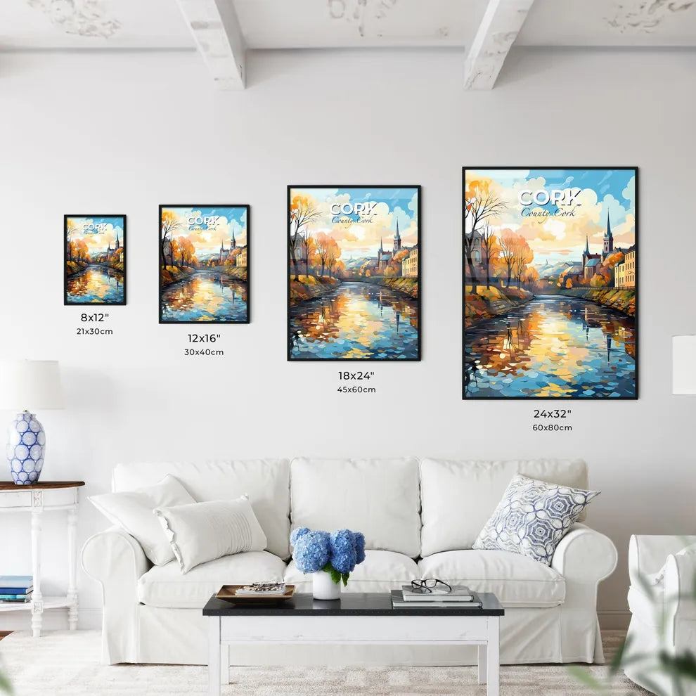 Cork, County Cork, A Poster of a river with trees and buildings in the background Default Title