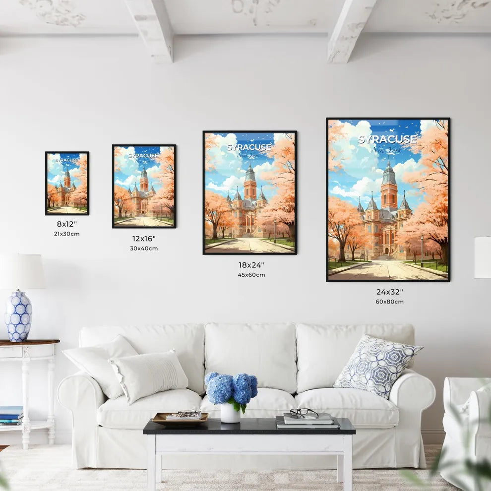 Syracuse, New York, A Poster of a building with a tower and trees in front of it Default Title