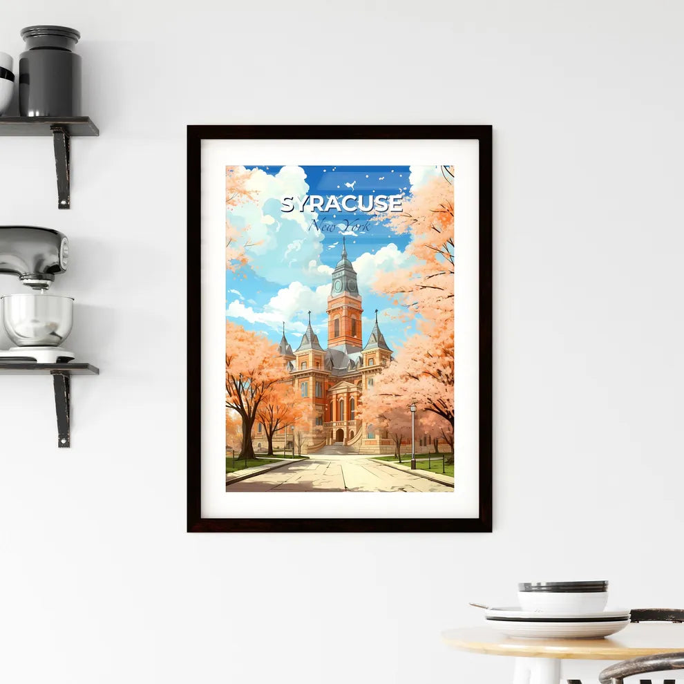 Syracuse, New York, A Poster of a building with a tower and trees in front of it Default Title