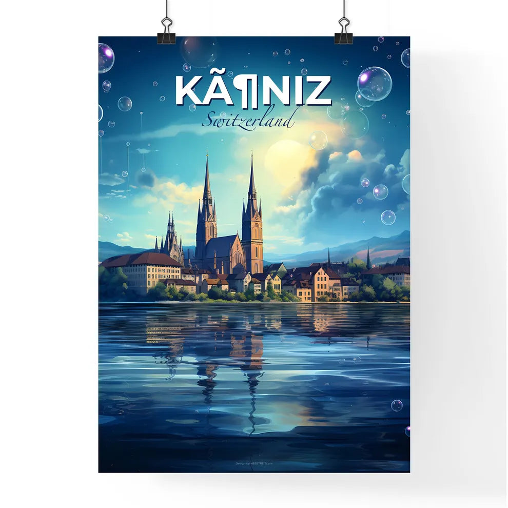Kã¶Niz, Switzerland, A Poster of a city on the water Default Title