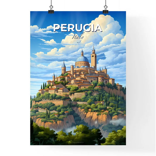 Perugia, Italy, A Poster of a castle on a hill Default Title