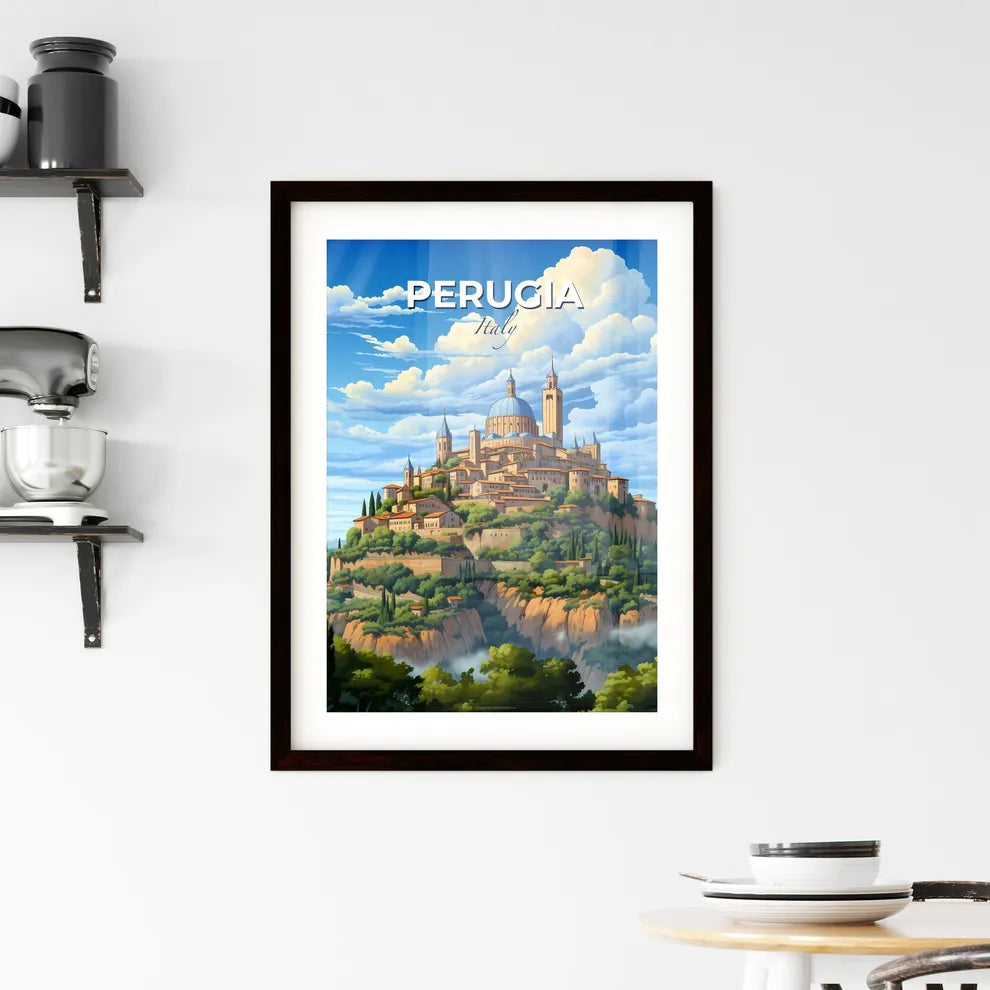 Perugia, Italy, A Poster of a castle on a hill Default Title